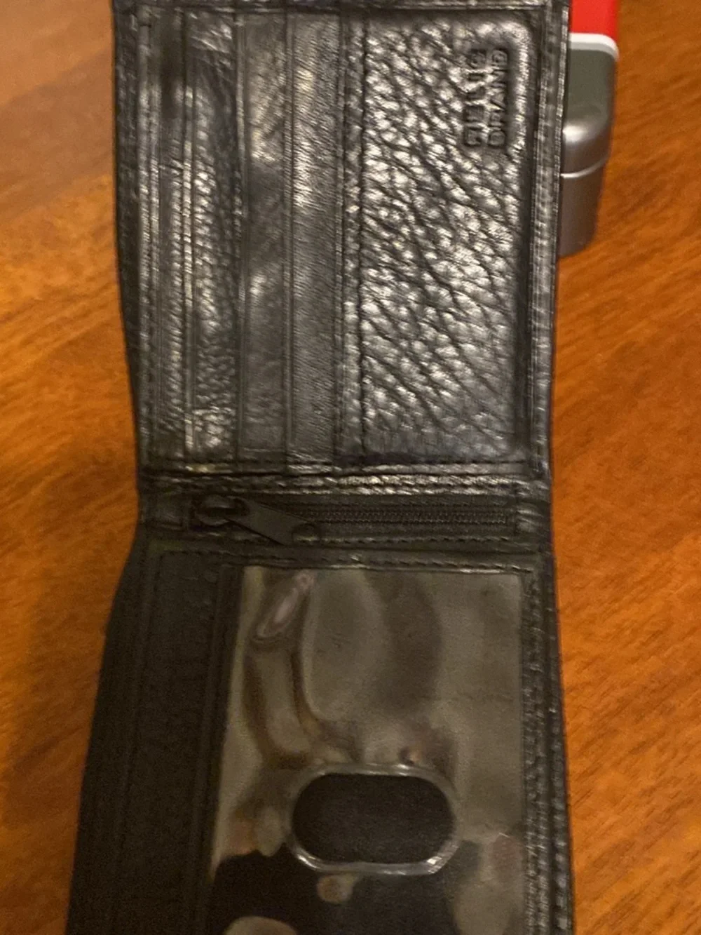 Relic Black Pebbled Leather Zip Traveler Wallet